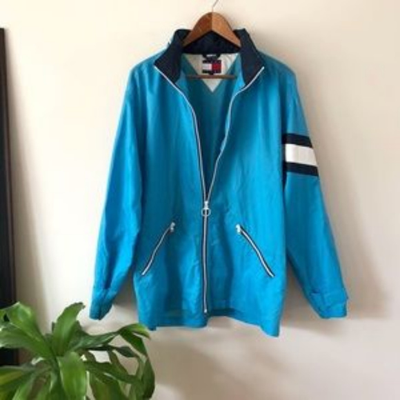 Tommy Hilfiger Other - Tommy Hilfiger Retro Blue Oversized Windbreaker